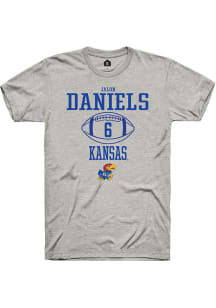 Jalon Daniels  Kansas Jayhawks Ash Rally NIL Sport Icon Short Sleeve T Shirt