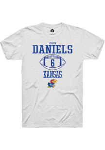 Jalon Daniels  Kansas Jayhawks White Rally NIL Sport Icon Short Sleeve T Shirt