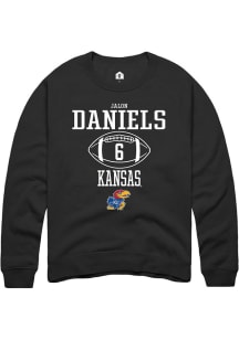 Jalon Daniels  Rally Kansas Jayhawks Mens Black NIL Sport Icon Long Sleeve Crew Sweatshirt