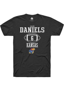 Jalon Daniels  Kansas Jayhawks Black Rally NIL Sport Icon Short Sleeve T Shirt