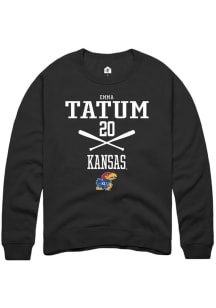 Emma Tatum  Rally Kansas Jayhawks Mens Black NIL Sport Icon Long Sleeve Crew Sweatshirt