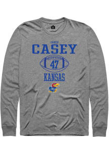Jared Casey  Kansas Jayhawks Grey Rally NIL Sport Icon Long Sleeve T Shirt
