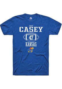 Jared Casey  Kansas Jayhawks Blue Rally NIL Sport Icon Short Sleeve T Shirt