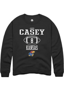Jared Casey  Rally Kansas Jayhawks Mens Black NIL Sport Icon Long Sleeve Crew Sweatshirt