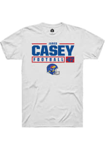 Jared Casey  Kansas Jayhawks White Rally NIL Stacked Box Short Sleeve T Shirt