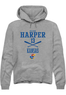 Haleigh Harper  Rally Kansas Jayhawks Mens Grey NIL Sport Icon Long Sleeve Hoodie