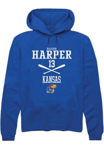 Haleigh Harper  Rally Kansas Jayhawks Mens Blue NIL Sport Icon Long Sleeve Hoodie