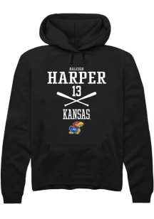 Haleigh Harper  Rally Kansas Jayhawks Mens Black NIL Sport Icon Long Sleeve Hoodie