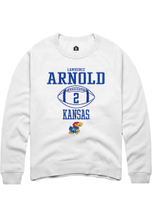 Lawrence Arnold  Rally Kansas Jayhawks Mens White NIL Sport Icon Long Sleeve Crew Sweatshirt