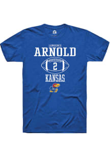 Lawrence Arnold  Kansas Jayhawks Blue Rally NIL Sport Icon Short Sleeve T Shirt