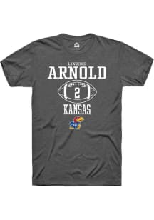 Lawrence Arnold  Kansas Jayhawks Dark Grey Rally NIL Sport Icon Short Sleeve T Shirt