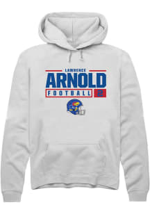 Lawrence Arnold  Rally Kansas Jayhawks Mens White NIL Stacked Box Long Sleeve Hoodie