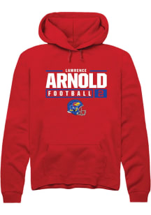 Lawrence Arnold  Rally Kansas Jayhawks Mens Red NIL Stacked Box Long Sleeve Hoodie