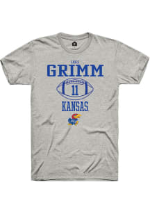 Luke Grimm  Kansas Jayhawks Ash Rally NIL Sport Icon Short Sleeve T Shirt