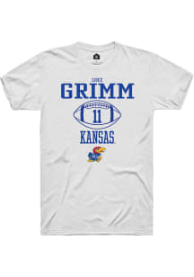 Luke Grimm  Kansas Jayhawks White Rally NIL Sport Icon Short Sleeve T Shirt