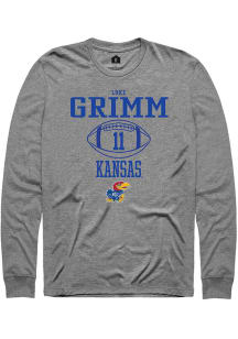 Luke Grimm  Kansas Jayhawks Grey Rally NIL Sport Icon Long Sleeve T Shirt