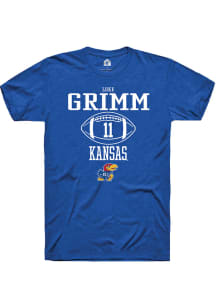 Luke Grimm  Kansas Jayhawks Blue Rally NIL Sport Icon Short Sleeve T Shirt