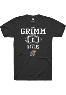 Luke Grimm  Kansas Jayhawks Black Rally NIL Sport Icon Short Sleeve T Shirt