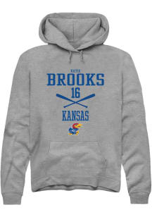 Katie Brooks  Rally Kansas Jayhawks Mens Grey NIL Sport Icon Long Sleeve Hoodie