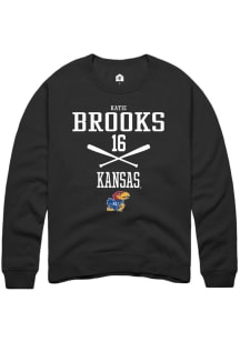 Katie Brooks  Rally Kansas Jayhawks Mens Black NIL Sport Icon Long Sleeve Crew Sweatshirt