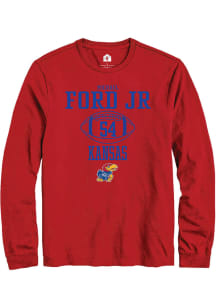 Michael Ford Jr.  Kansas Jayhawks Red Rally NIL Sport Icon Long Sleeve T Shirt