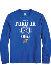 Michael Ford Jr.  Kansas Jayhawks Blue Rally NIL Sport Icon Long Sleeve T Shirt