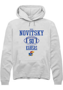 Mike Novitsky  Rally Kansas Jayhawks Mens White NIL Sport Icon Long Sleeve Hoodie