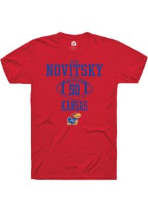 Mike Novitsky  Kansas Jayhawks Red Rally NIL Sport Icon Short Sleeve T Shirt
