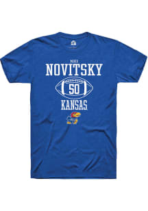 Mike Novitsky  Kansas Jayhawks Blue Rally NIL Sport Icon Short Sleeve T Shirt