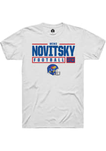 Mike Novitsky  Kansas Jayhawks White Rally NIL Stacked Box Short Sleeve T Shirt