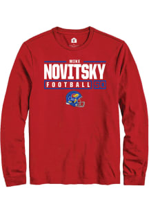 Mike Novitsky  Kansas Jayhawks Red Rally NIL Stacked Box Long Sleeve T Shirt