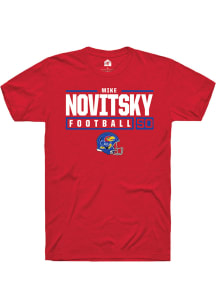 Mike Novitsky  Kansas Jayhawks Red Rally NIL Stacked Box Short Sleeve T Shirt