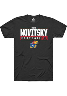 Mike Novitsky  Kansas Jayhawks Black Rally NIL Stacked Box Short Sleeve T Shirt