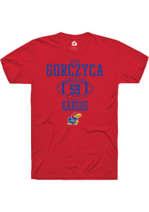 Nolan Gorczyca  Kansas Jayhawks Red Rally NIL Sport Icon Short Sleeve T Shirt