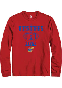 O.J. Burroughs  Kansas Jayhawks Red Rally NIL Sport Icon Long Sleeve T Shirt