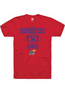 Owen Piepergerdes  Kansas Jayhawks Red Rally NIL Sport Icon Short Sleeve T Shirt