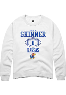 Quentin Skinner  Rally Kansas Jayhawks Mens White NIL Sport Icon Long Sleeve Crew Sweatshirt