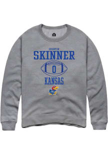 Quentin Skinner  Rally Kansas Jayhawks Mens Graphite NIL Sport Icon Long Sleeve Crew Sweatshirt