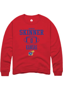 Quentin Skinner  Rally Kansas Jayhawks Mens Red NIL Sport Icon Long Sleeve Crew Sweatshirt