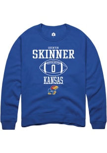 Quentin Skinner  Rally Kansas Jayhawks Mens Blue NIL Sport Icon Long Sleeve Crew Sweatshirt