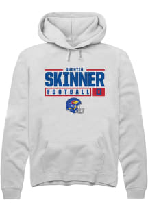 Quentin Skinner  Rally Kansas Jayhawks Mens White NIL Stacked Box Long Sleeve Hoodie