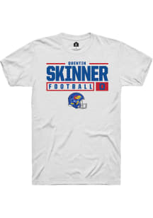 Quentin Skinner  Kansas Jayhawks White Rally NIL Stacked Box Short Sleeve T Shirt