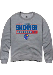 Quentin Skinner  Rally Kansas Jayhawks Mens Graphite NIL Stacked Box Long Sleeve Crew Sweatshirt