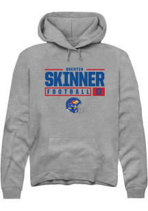 Quentin Skinner  Rally Kansas Jayhawks Mens Graphite NIL Stacked Box Long Sleeve Hoodie