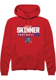 Quentin Skinner  Rally Kansas Jayhawks Mens Red NIL Stacked Box Long Sleeve Hoodie