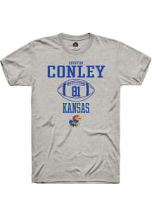 Quinton Conley  Kansas Jayhawks Ash Rally NIL Sport Icon Short Sleeve T Shirt