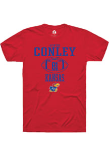 Quinton Conley  Kansas Jayhawks Red Rally NIL Sport Icon Short Sleeve T Shirt