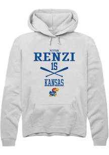 Peyton Renzi  Rally Kansas Jayhawks Mens White NIL Sport Icon Long Sleeve Hoodie