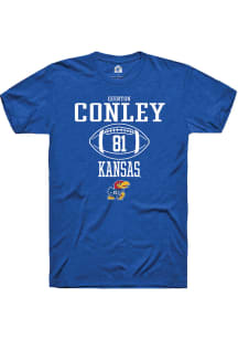 Quinton Conley  Kansas Jayhawks Blue Rally NIL Sport Icon Short Sleeve T Shirt