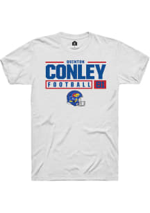 Quinton Conley  Kansas Jayhawks White Rally NIL Stacked Box Short Sleeve T Shirt